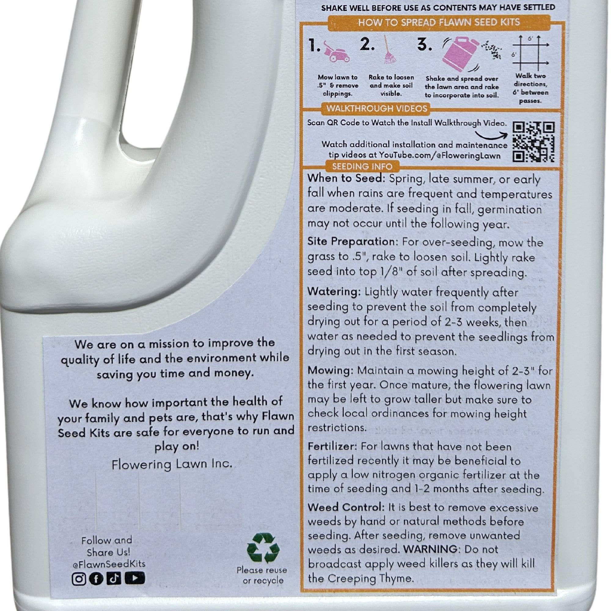 Flawn Seed Kits - Wholesale Plant Seeds - Creeping Thyme Easy Spread Shakers15