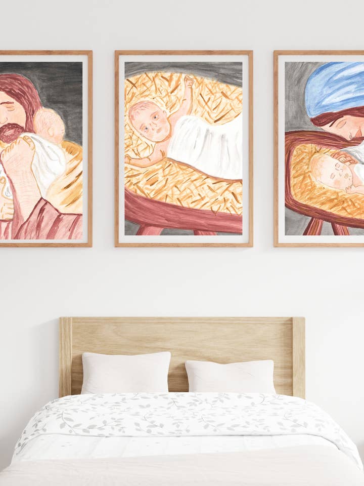 Collection d'aquarelles de la Sainte Famille pour la vente par Zelie Crafts