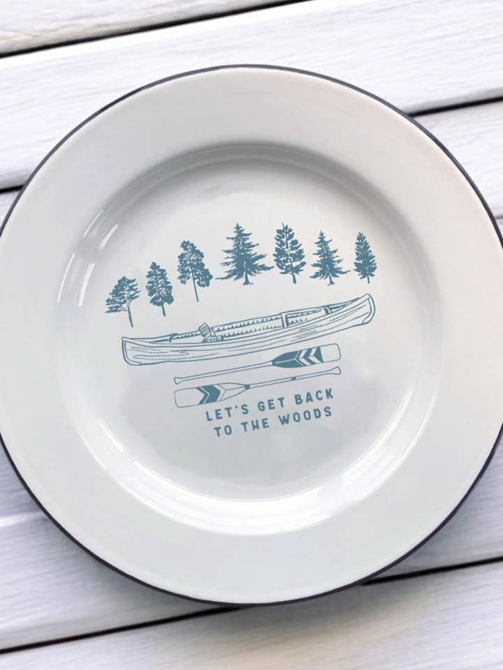 Let's get back to the woods, Decorative Enamel Plate for wholesale by Sovende Bjorn