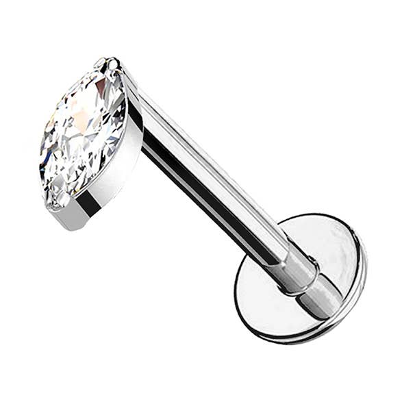 PIERCING LABRET AVEC ZIRCONIA TAILLE MARQUISE pour la vente par AMORINO SRL