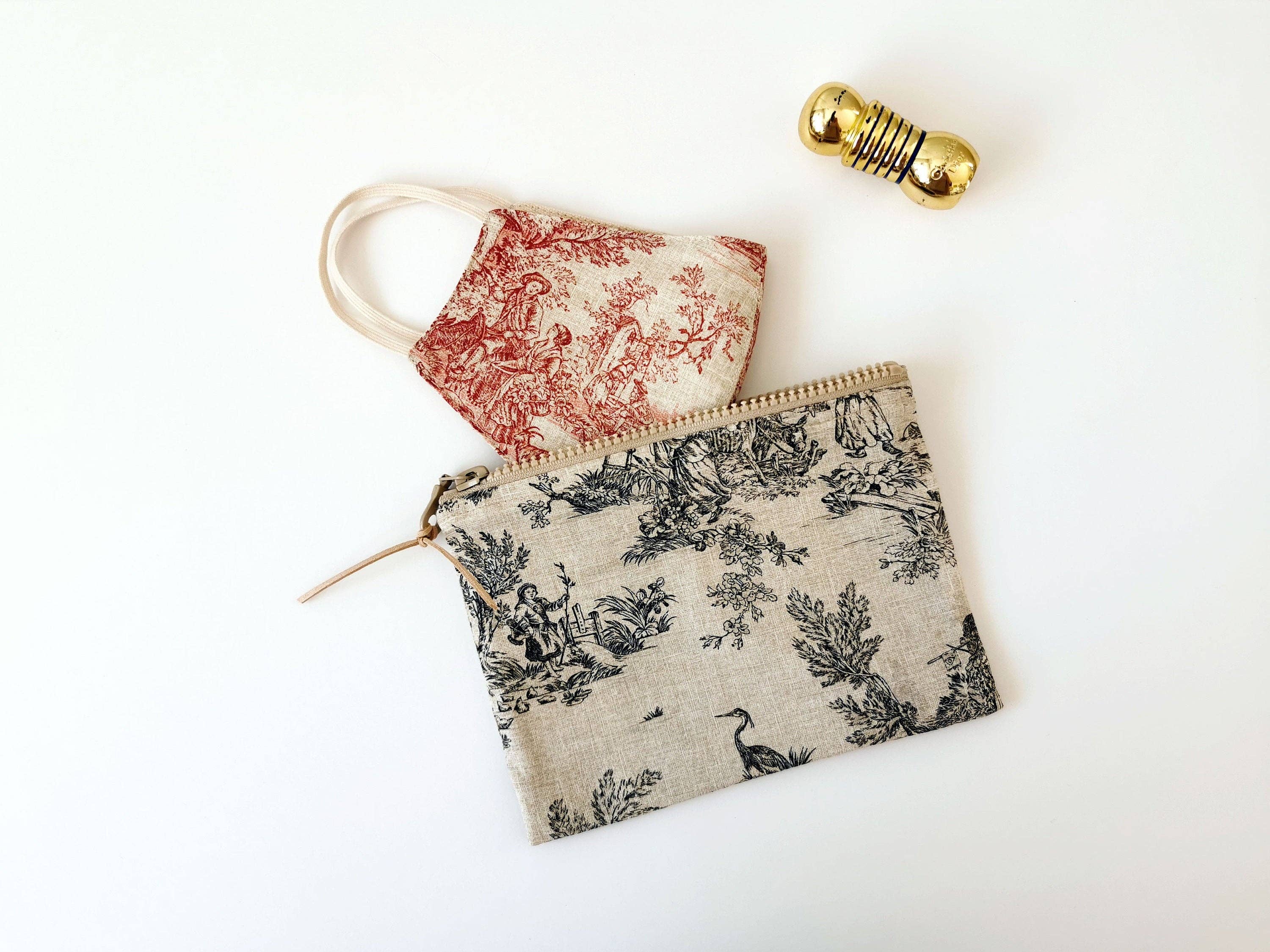 Homesite - Wholesale Pouch - Women's - Toile De Jouy Zipper Pouch, Three Colors and Two Sizes5