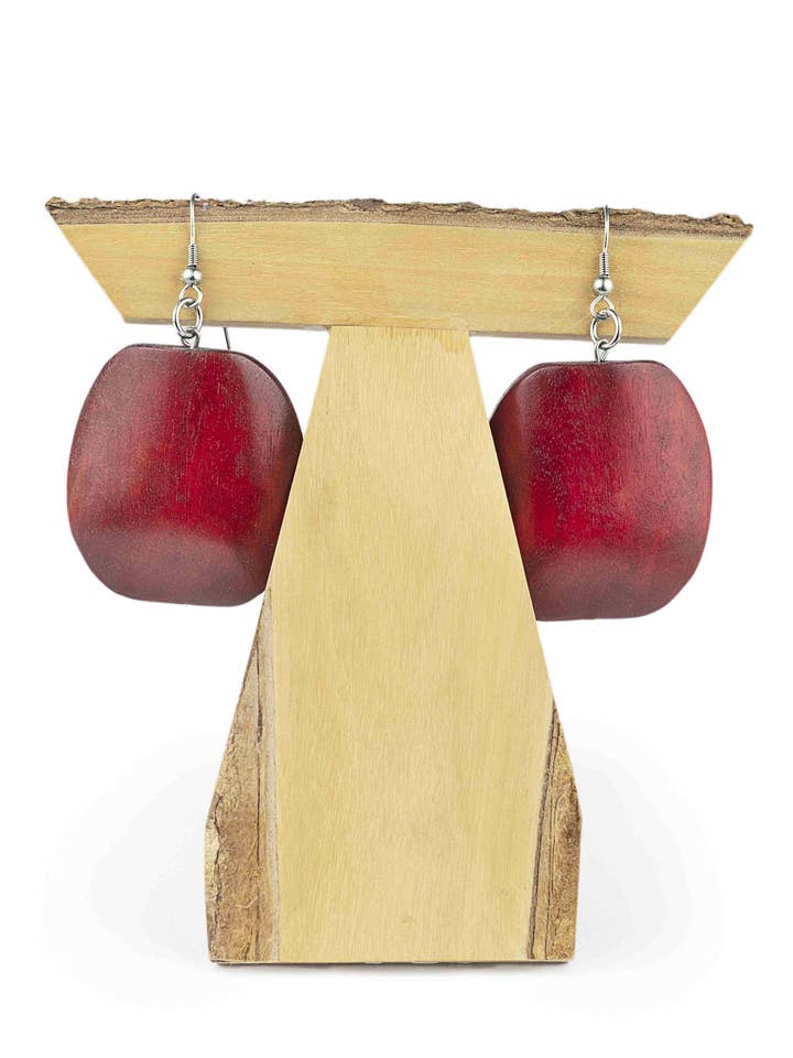 Wooden earrings for wholesale by NOA ECCO