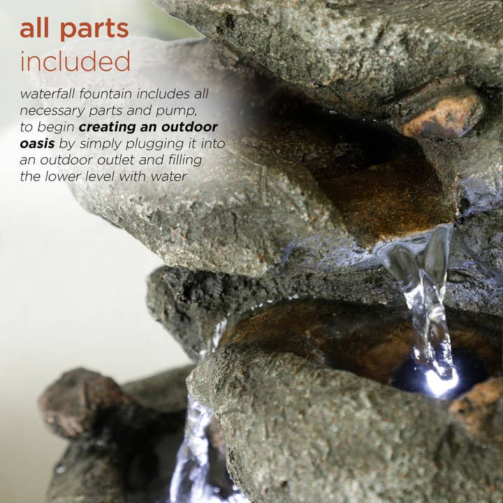 Alpine Corporation - Wholesale Decorative Tabletop Object - Alpine Corporation Rainforest Tabletop Fountain w LED Light5