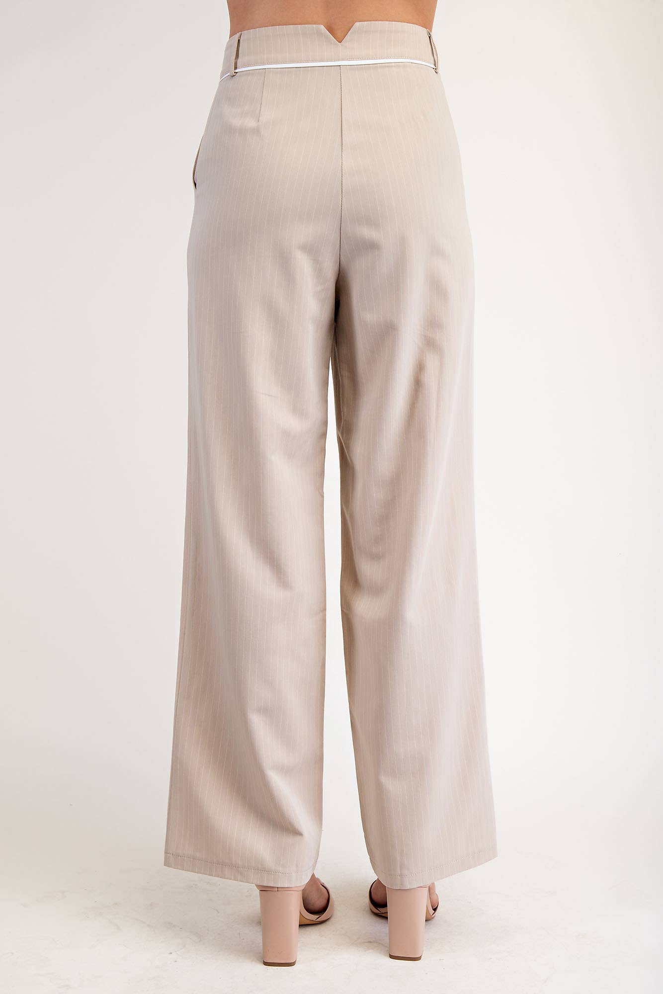 Edit by Nine - Wholesale Pants - Women's - Cp5787 Striped Woven Straight Pants W Contrast Edge Detail2