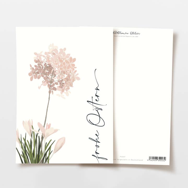 Osterkarte Frühlingsblumen Frohe Ostern, FSC zertifiziert für den Großhandel von Wildblumen Atelier