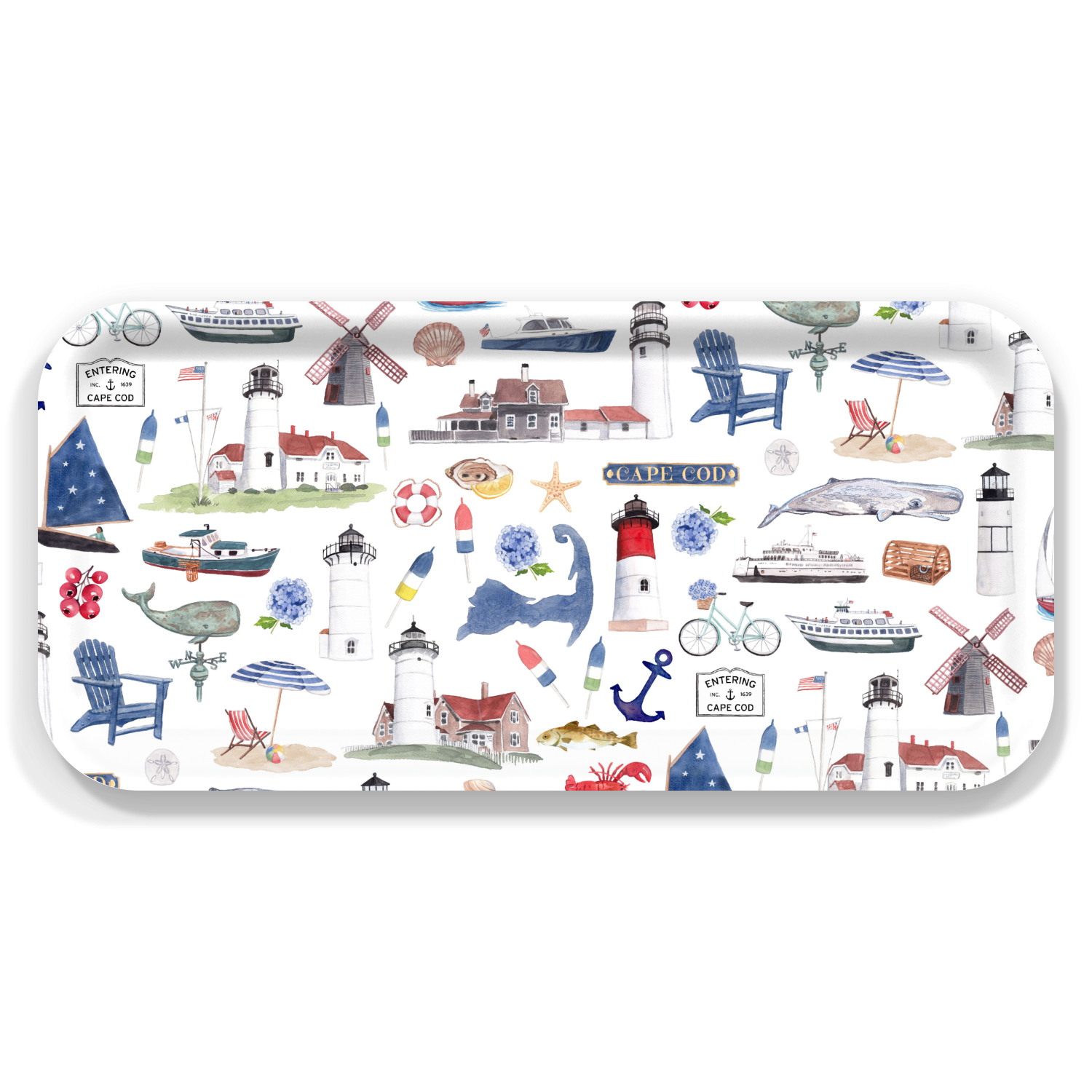 The Muddy Dog – wholesale Decorative tray – Cape Cod Forever! Serving Tray: Three Sizes2