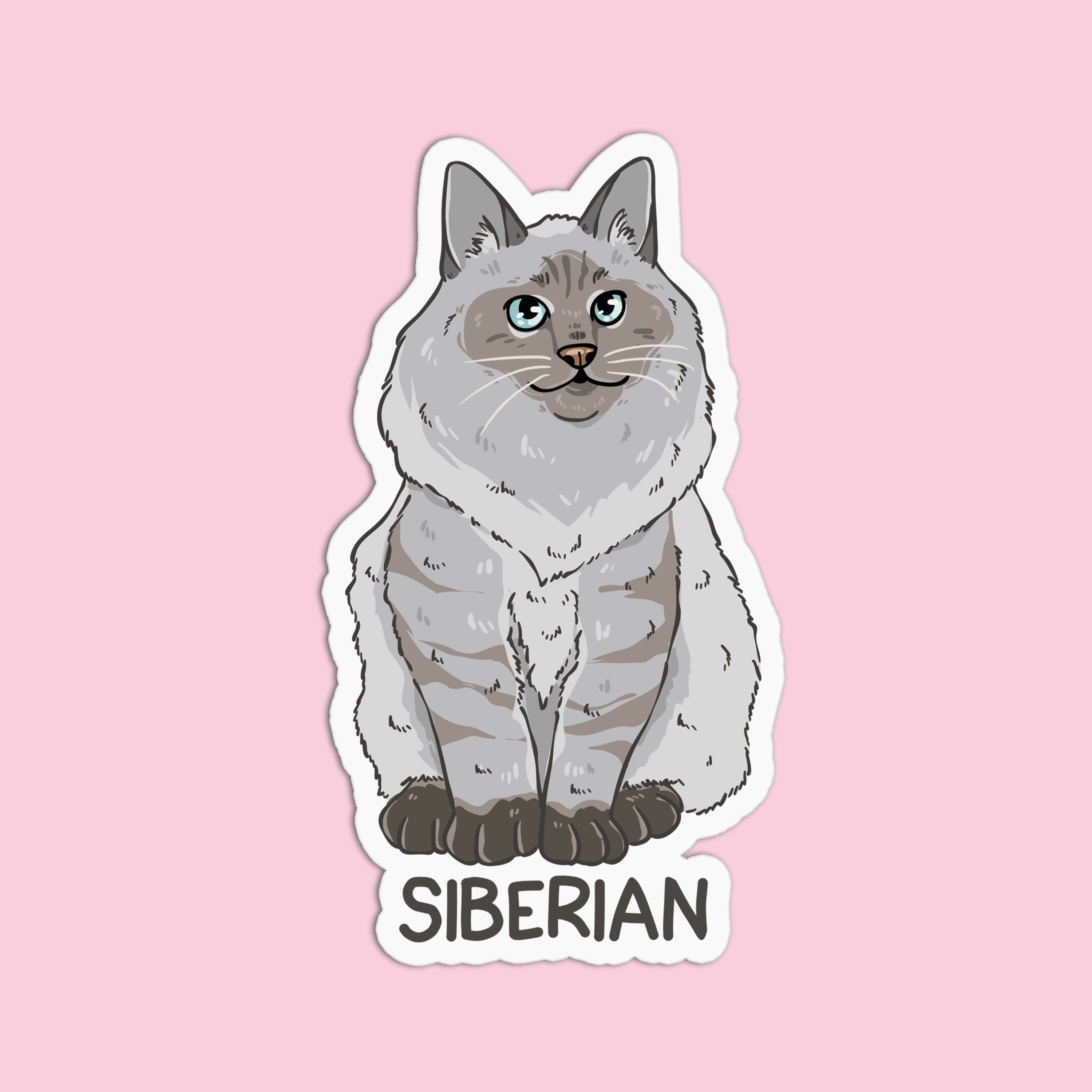 Girls Printing House - Wholesale Sticker - Cat Siberian Vinyl Waterproof Sticker1