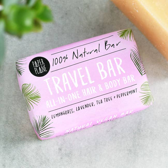 Barre de voyage 100% naturelle végétalienne sans plastique pour la vente par Paper Plane