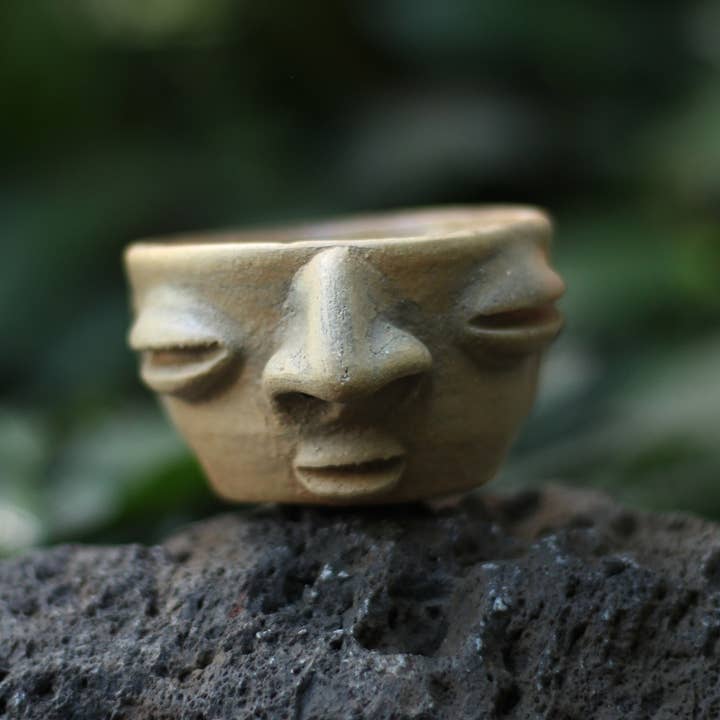 LUZ Collection - Wholesale Coffee/Tea Cup - Atzompa Copitas - Mezcal Cups with Face made in Oaxaca