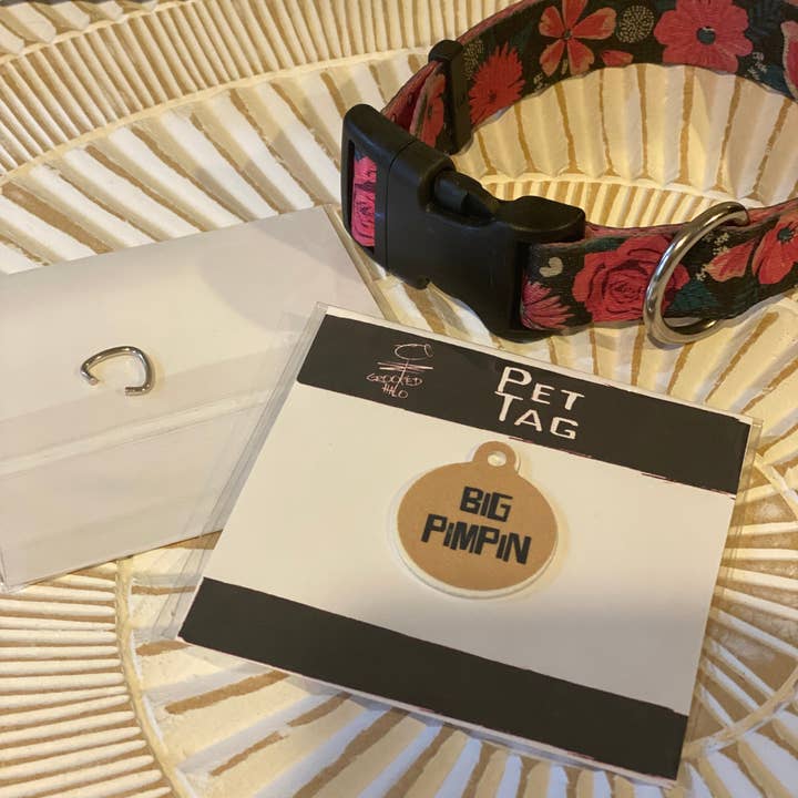 "Big Pimpin" Metal Pet Tag for wholesale by Crooked Halo