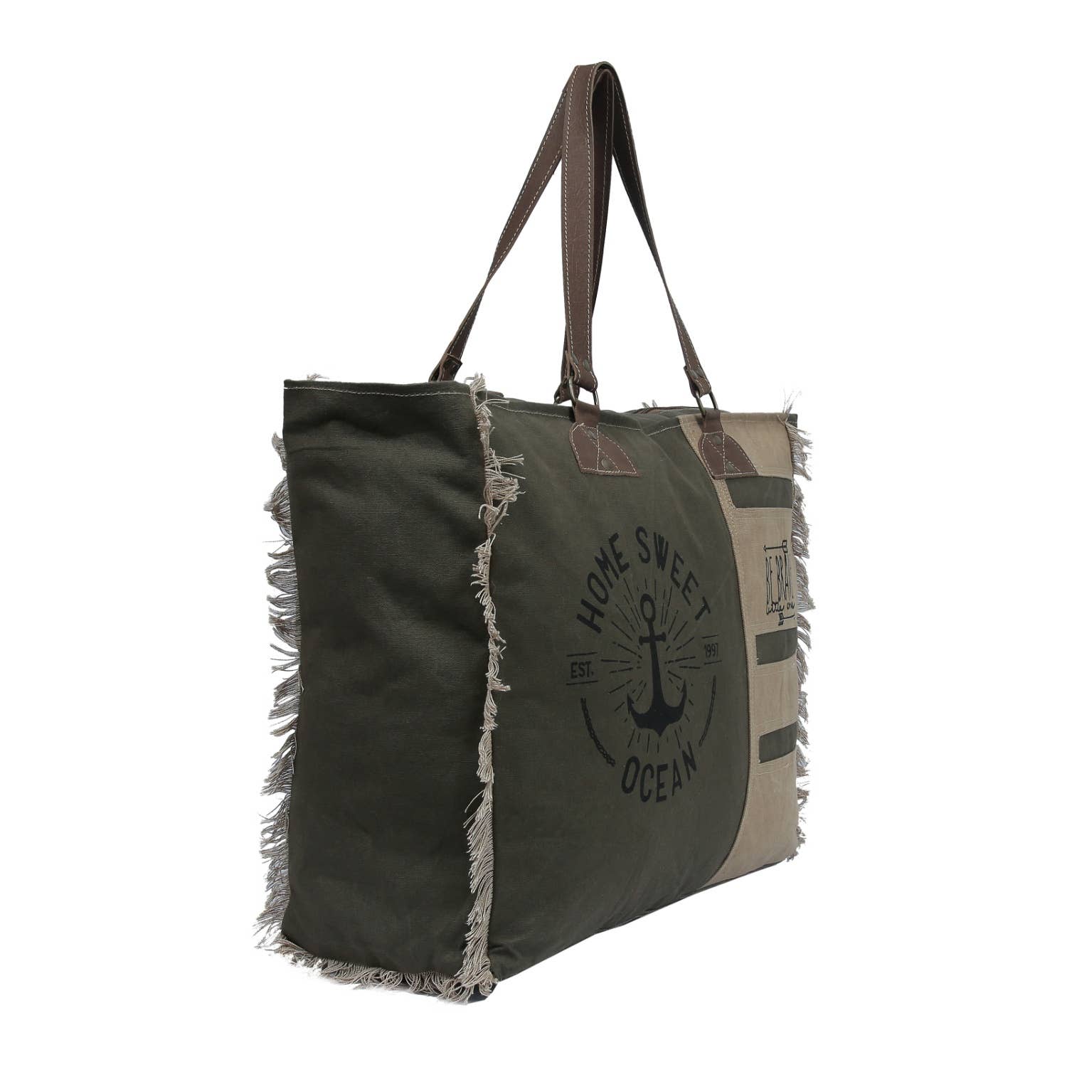 Hopofly Bags - Venta al por mayor Bolsa de viaje - Mujer - Bolso Visco Weekender de lona y piel para mujer1