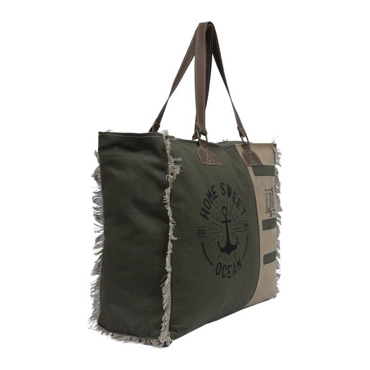 Hopofly Bags - Venta al por mayor Bolsa de viaje - Mujer - Bolso Visco Weekender de lona y piel para mujer1