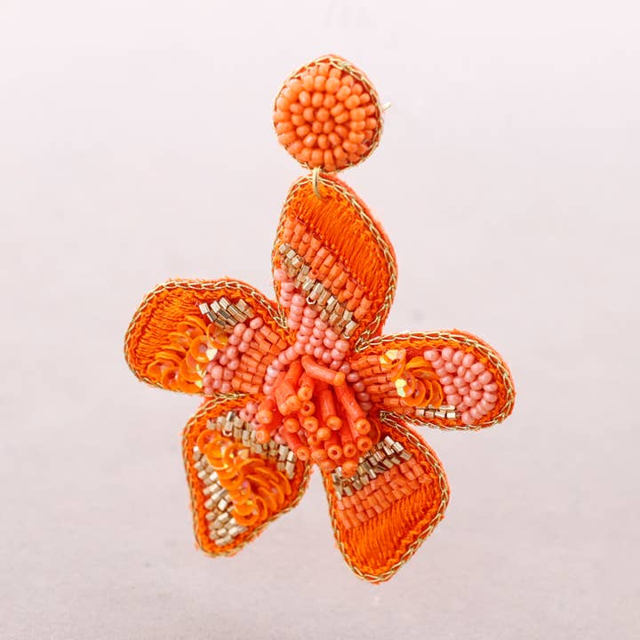 Sonata - Vente Bijoux à boutons pression - Boucles d'oreilles fleuries en perles2