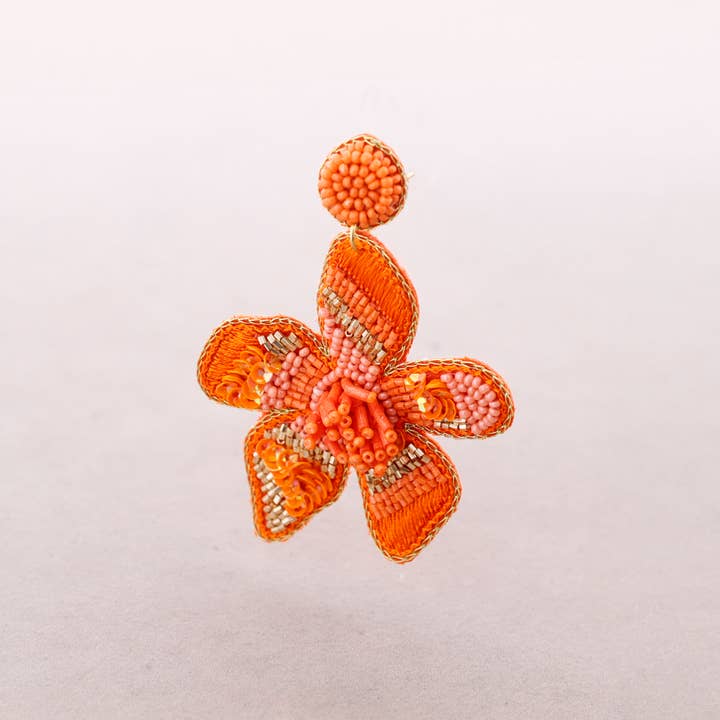 La Cuerda De Sol - Wholesale Snap Jewelry - Floral Beaded Earrings