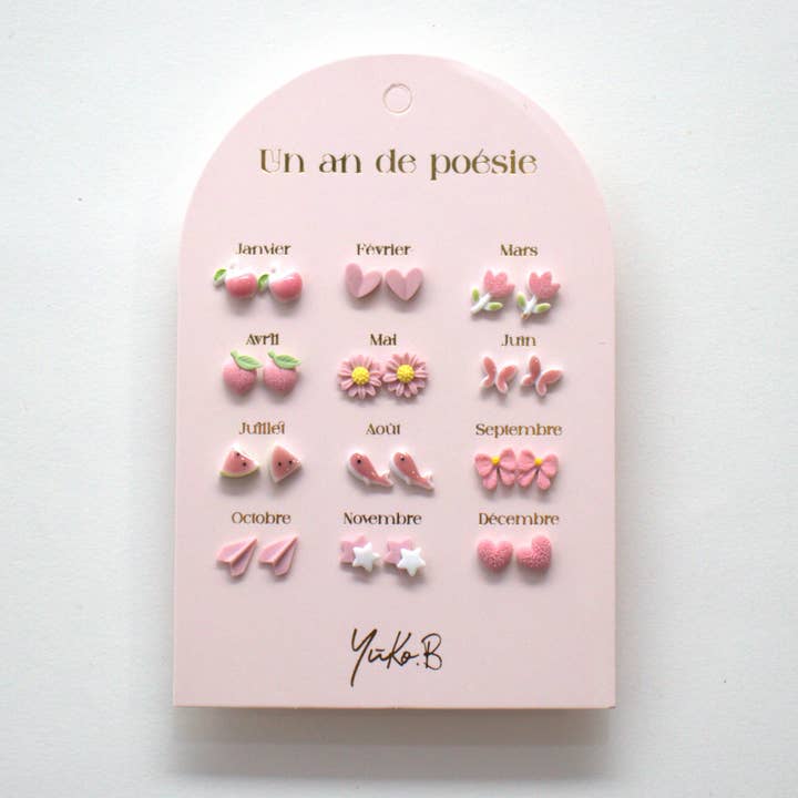 Yuko B - Wholesale Earrings - Kids - Offer of 25 stainless steel earring cards