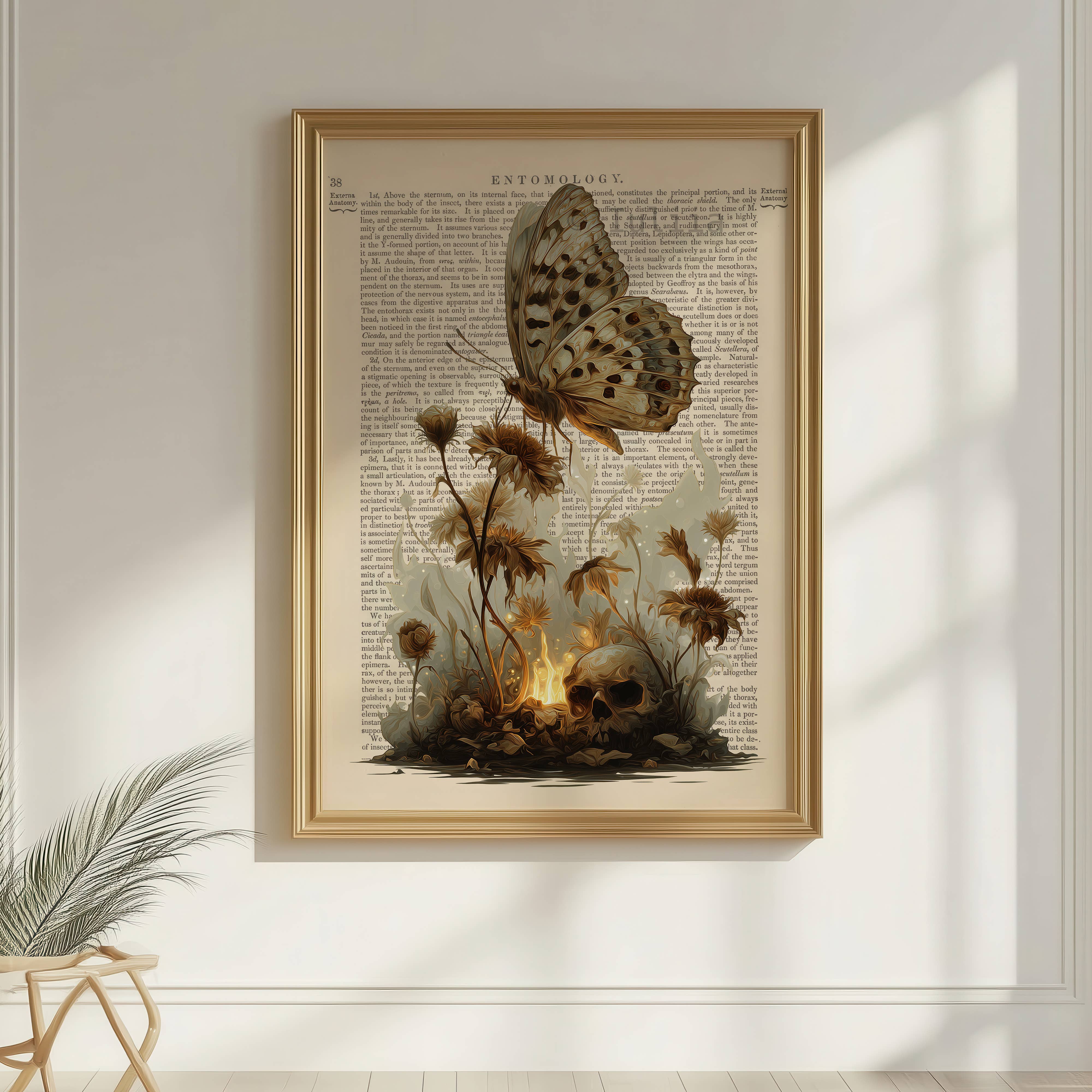 IuliiaArtPrints - Wholesale Art Print - Gothic Botanical Skull Print – Vintage Entomology Wall Decor2