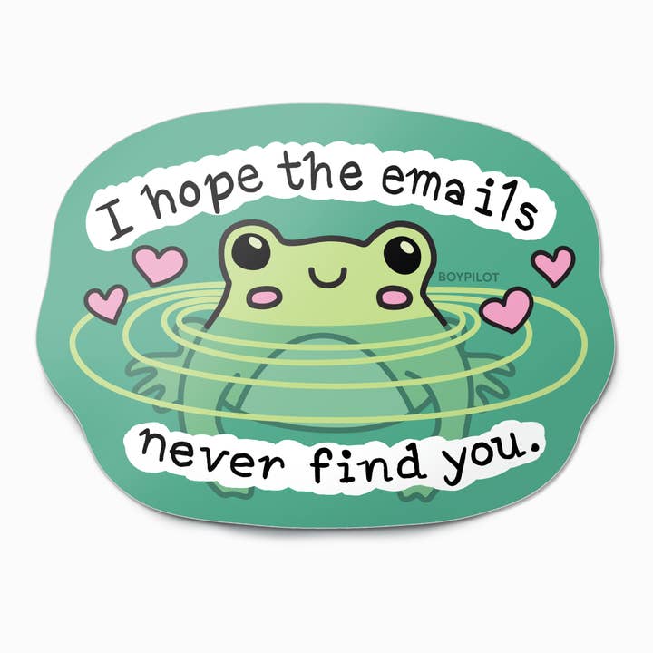 BoyPilot Goods - Wholesale Sticker - Safe from Emails Frog Sticker