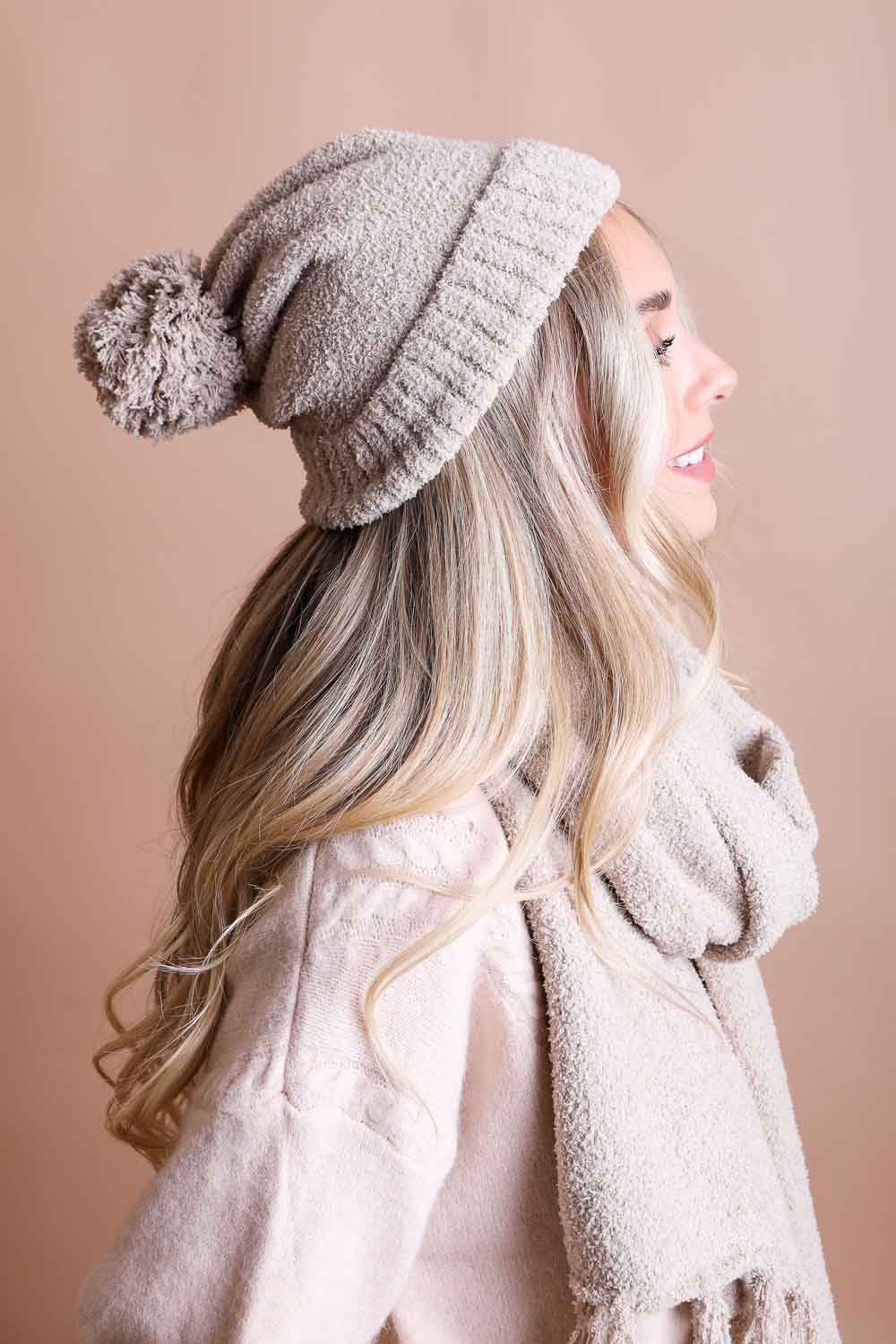 Leto Accessories – wholesale Mössa - Dam – Mysig Boucle Pom Beanie - Perfekt för höst- och vintervärme6