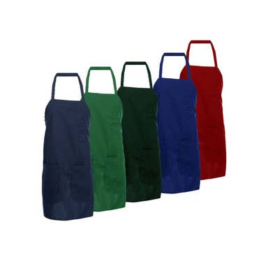 3-Pocket Bib Apron with Tubular Braid Ties for wholesale by Still Water Linens