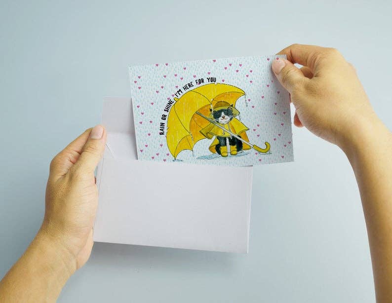 Liyana Studio – Engroshandel Tænker på dig kort – Regn eller Shine Cat - Tænker på dig Card3