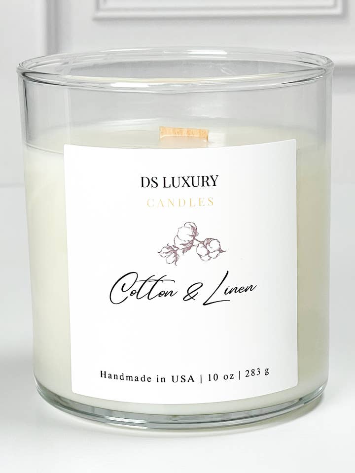 Cotton & Linen Candle - 10 oz for wholesale by DS Luxury Candles