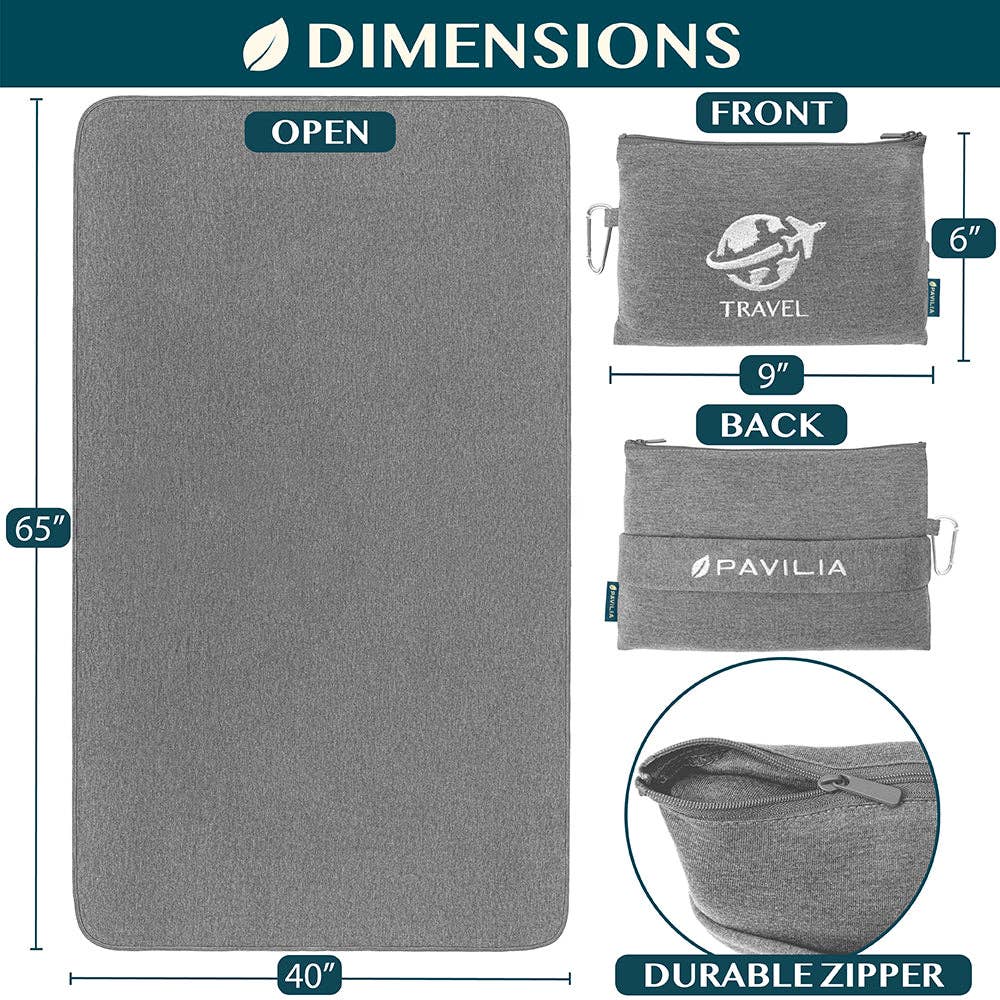 Pavilia - Wholesale Travel Blanket - Compact Fleece Travel Blanket Pillow27