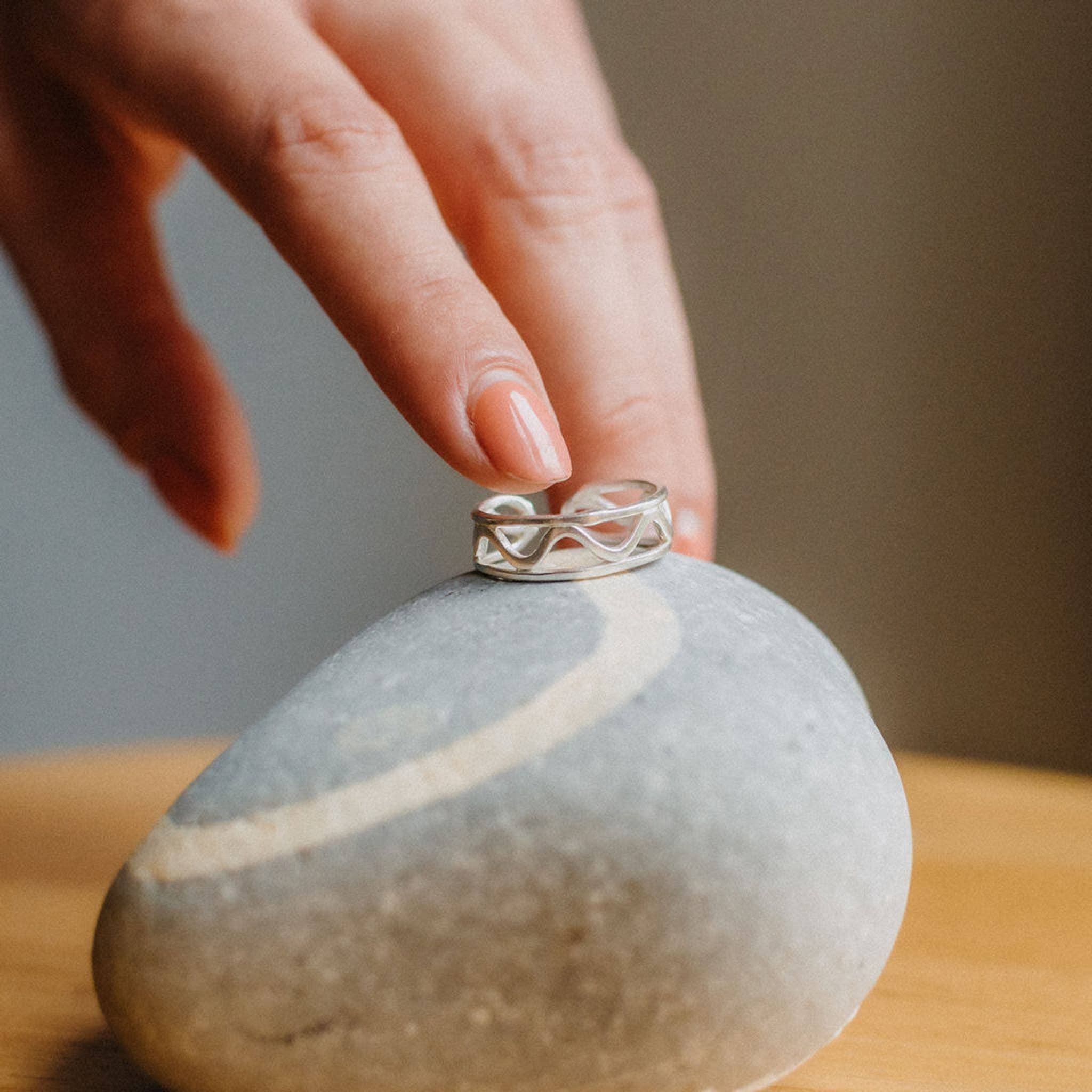 Pineapple Island - Wholesale Band/Stacked Ring - Buyan Wave Adjustable Ring