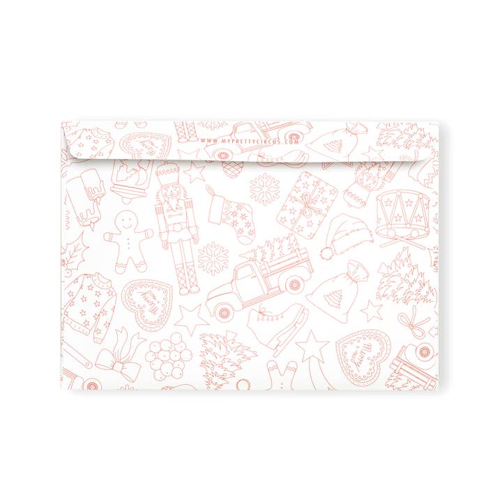 My Pretty Circus - Wholesale Envelopes - Envelopes "Christmas Doodles" - Set of 8 in DIN C510