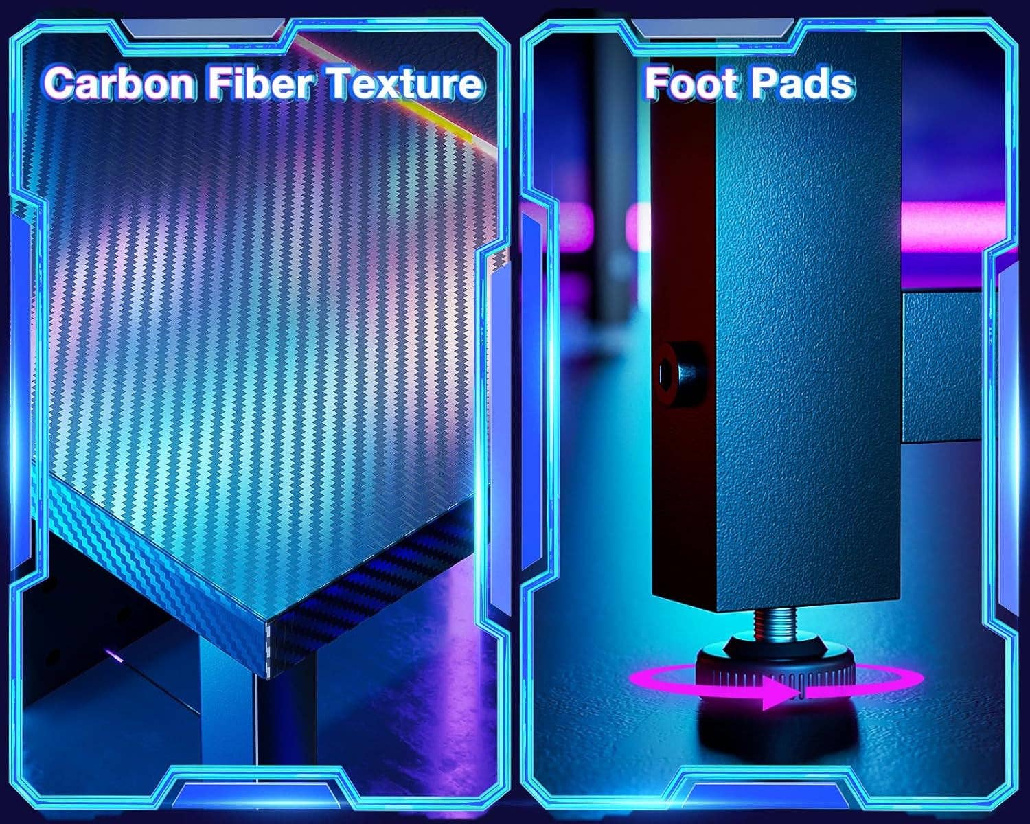 L Shaped Gaming Desk 51 Inch Computer Desk Carbon Fiber for wholesale on Faire7