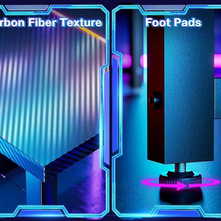 L Shaped Gaming Desk 51 Inch Computer Desk Carbon Fiber for wholesale on Faire7