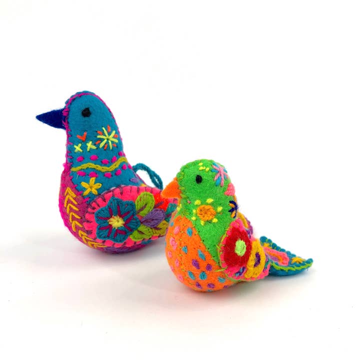 Embroidered Song Birds for wholesale by Abrazo Style