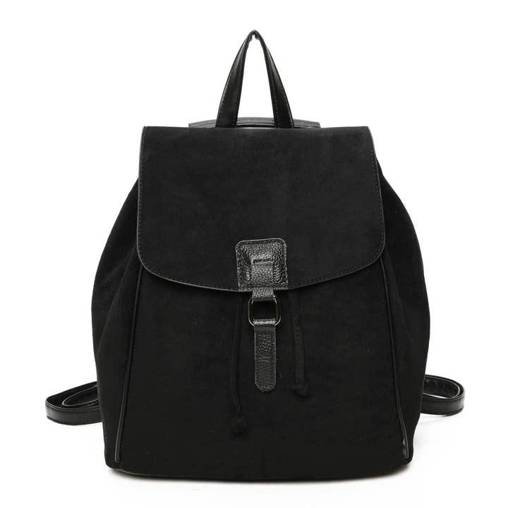 Ellas Trading – wholesale Backpack – Women's – Trendy Faux Suede Drawstring Travel Backpack1