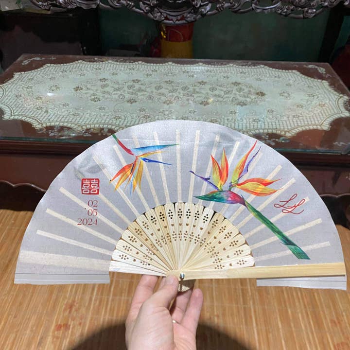Tonkin Handicraft - Wholesale Party/Paper Folding Fan - Customized Wedding Paper Folding Fan 1