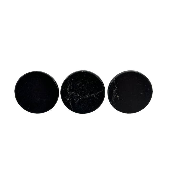 Quasar Gems USA - Vendita all'ingrosso Adesivi per telefoni e laptop - Piastrella per cellulare in shungite contro le radiazioni elettromagnetiche, rotonda e semplice, diametro 30 mm