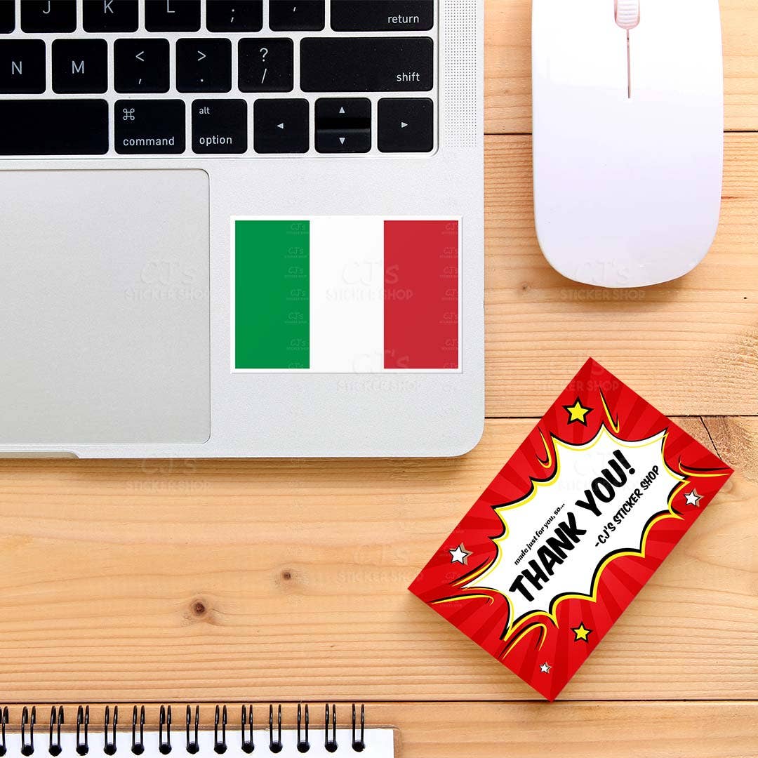 CJ's Sticker Shop - Wholesale Sticker - Italian Flag Sticker Vinyl Decal1