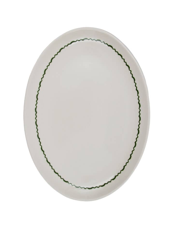 Oval Serve Platter Green Mood for wholesale by Pó de Barro