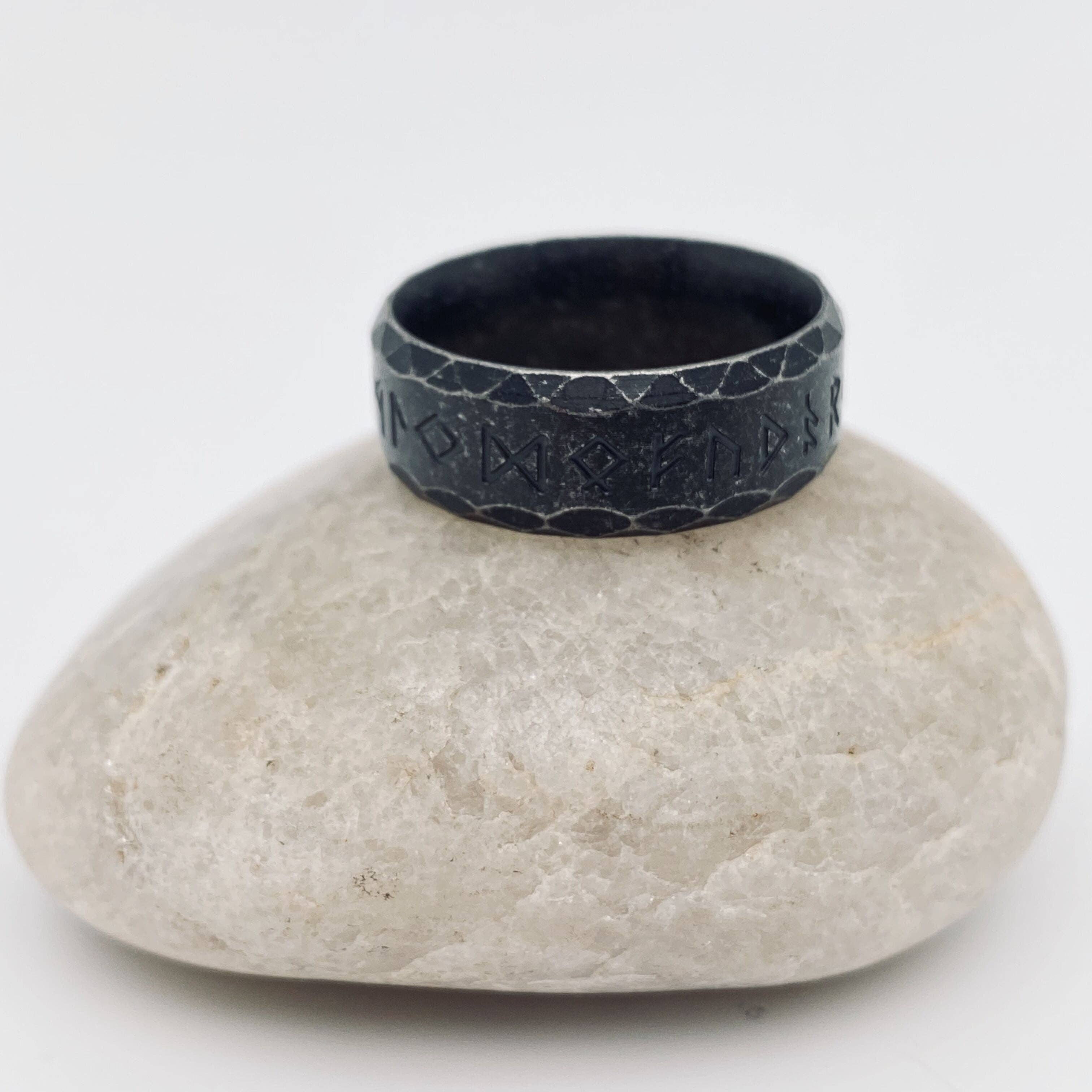 Mio Queena – wholesale Band/stacked ring – Vintage Simple Stainless Steel Viking Rune Ring - MJ/MR4