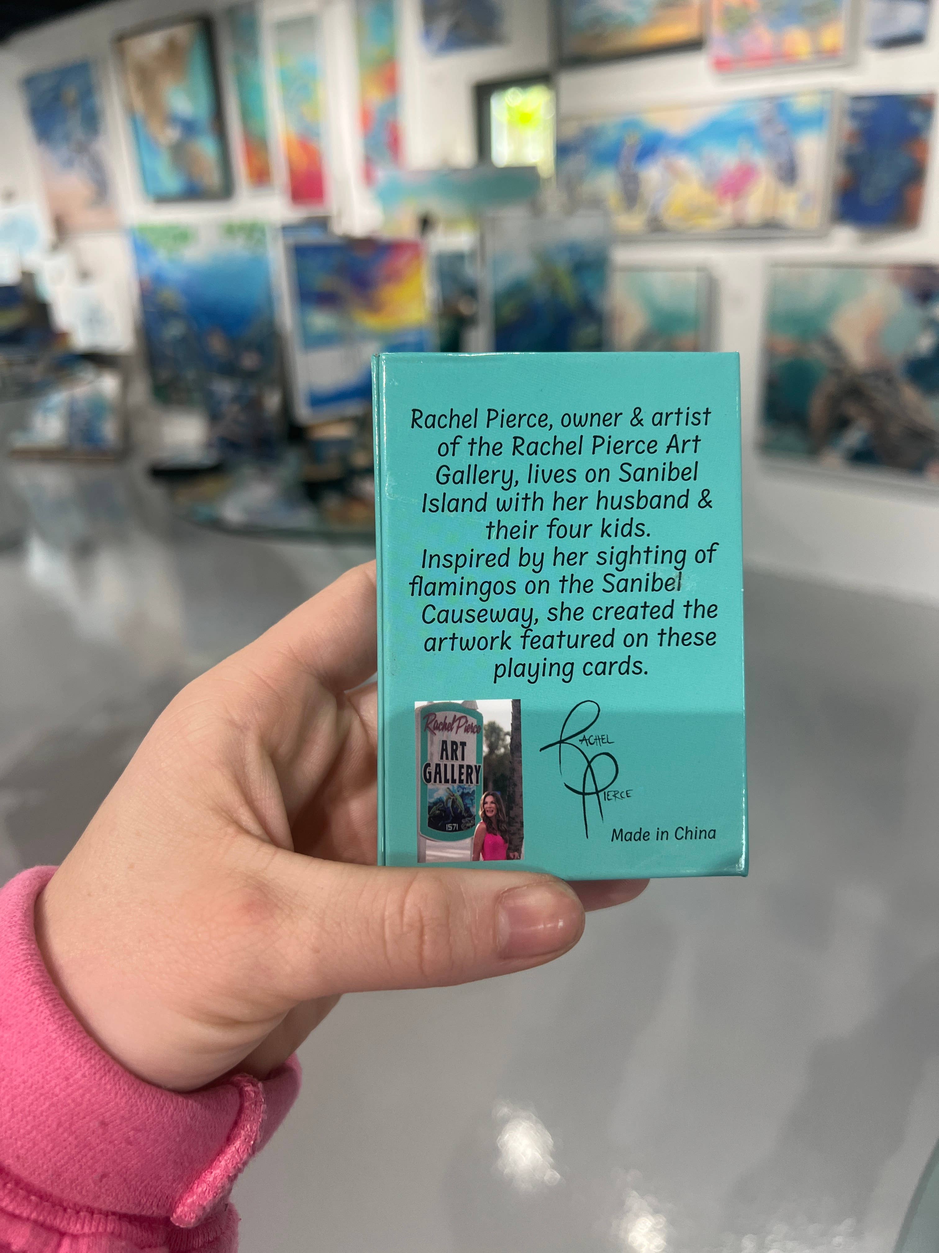 Rachel Pierce Art Gallery - Wholesale Playing Cards - Flamingo Playing Cards in Magnetic Closure Box3