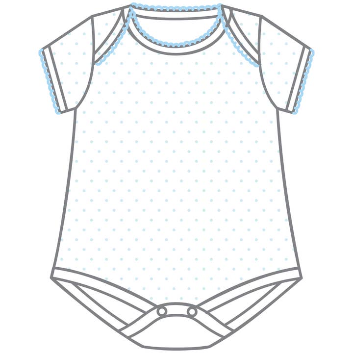 Mini Dots S/S Bodysuit - Blue for wholesale on Faire