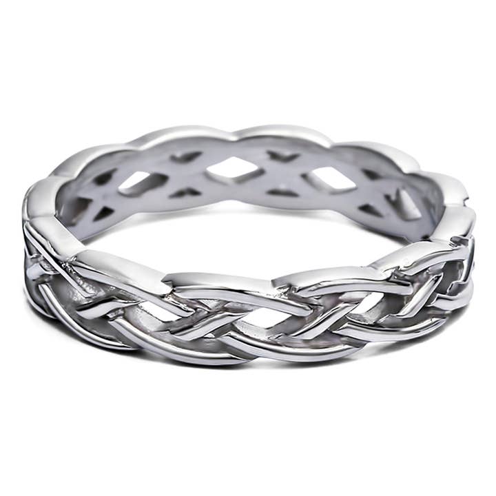 Celtic Infinity Braided Men's Ring in 925 Silver for wholesale by TwoBirch