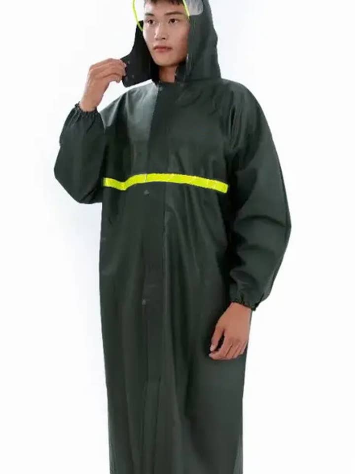 Reflective Hooded High-Quality Neoprene Raincoat for wholesale by Cap Zone