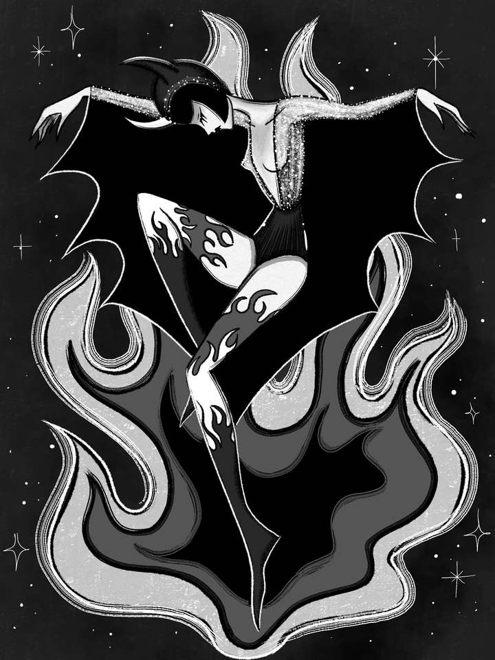 "Hellraiser" Gotisches Halloween Vampir Teufel Kunstdruck für den Großhandel von Stefani Rabideaux