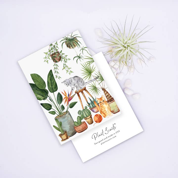 Plants and Cats Greeting Card for wholesale by Plant Scouts