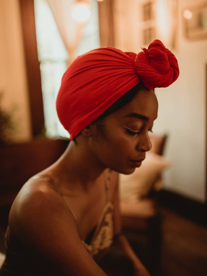 Capillum Bamboo Hair Towel in Amaranth Red for wholesale by Capillum