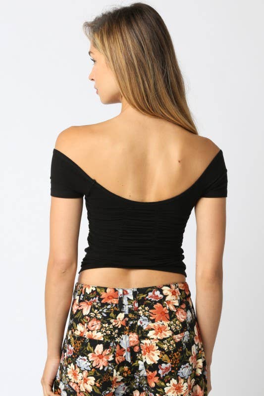 Olivaceous - Venta al por mayor Jersey corto de punto - Mujer - Kimora Top Abierto2