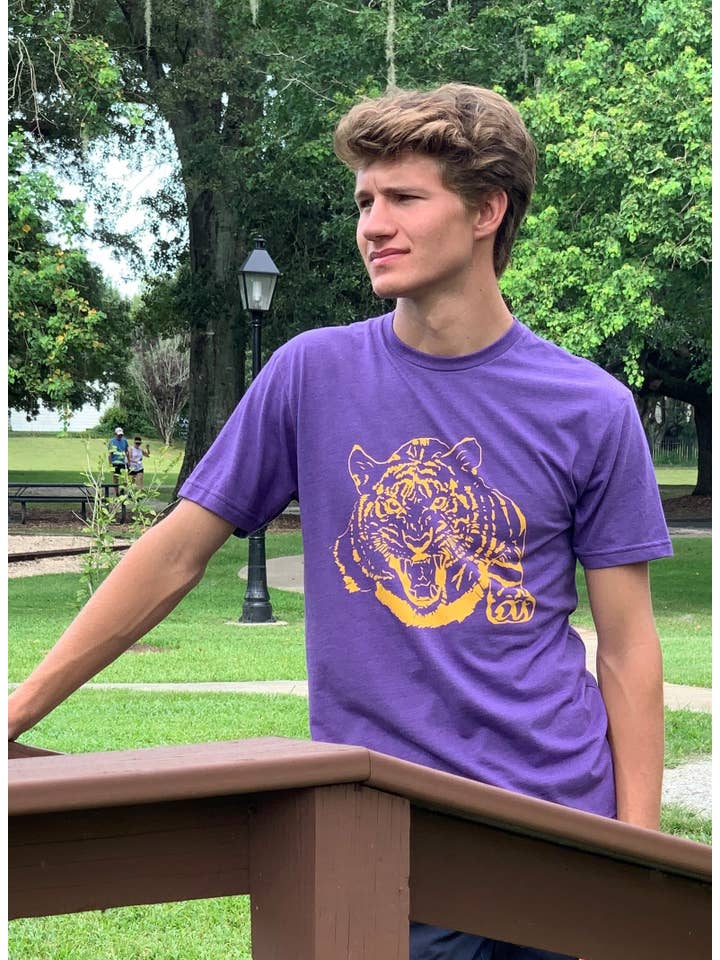 Purple Tiger Claw Short Sleeve Tee for wholesale on Faire