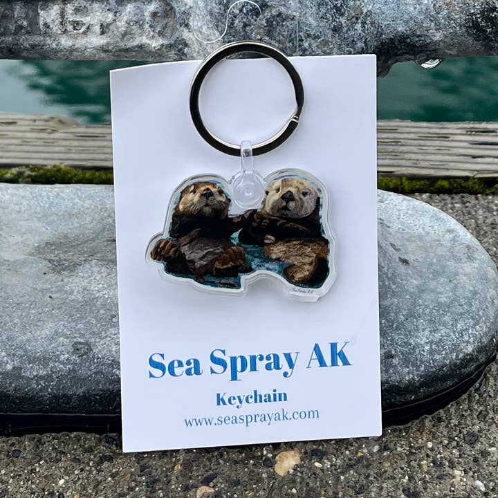 Sea Otter Friends Keychain for wholesale by Sea Spray AK
