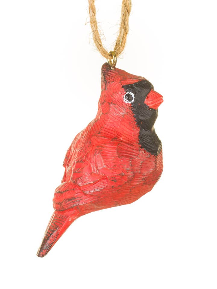 NEW-Etched Red Cardinal Ornament for wholesale by Starlight Collection