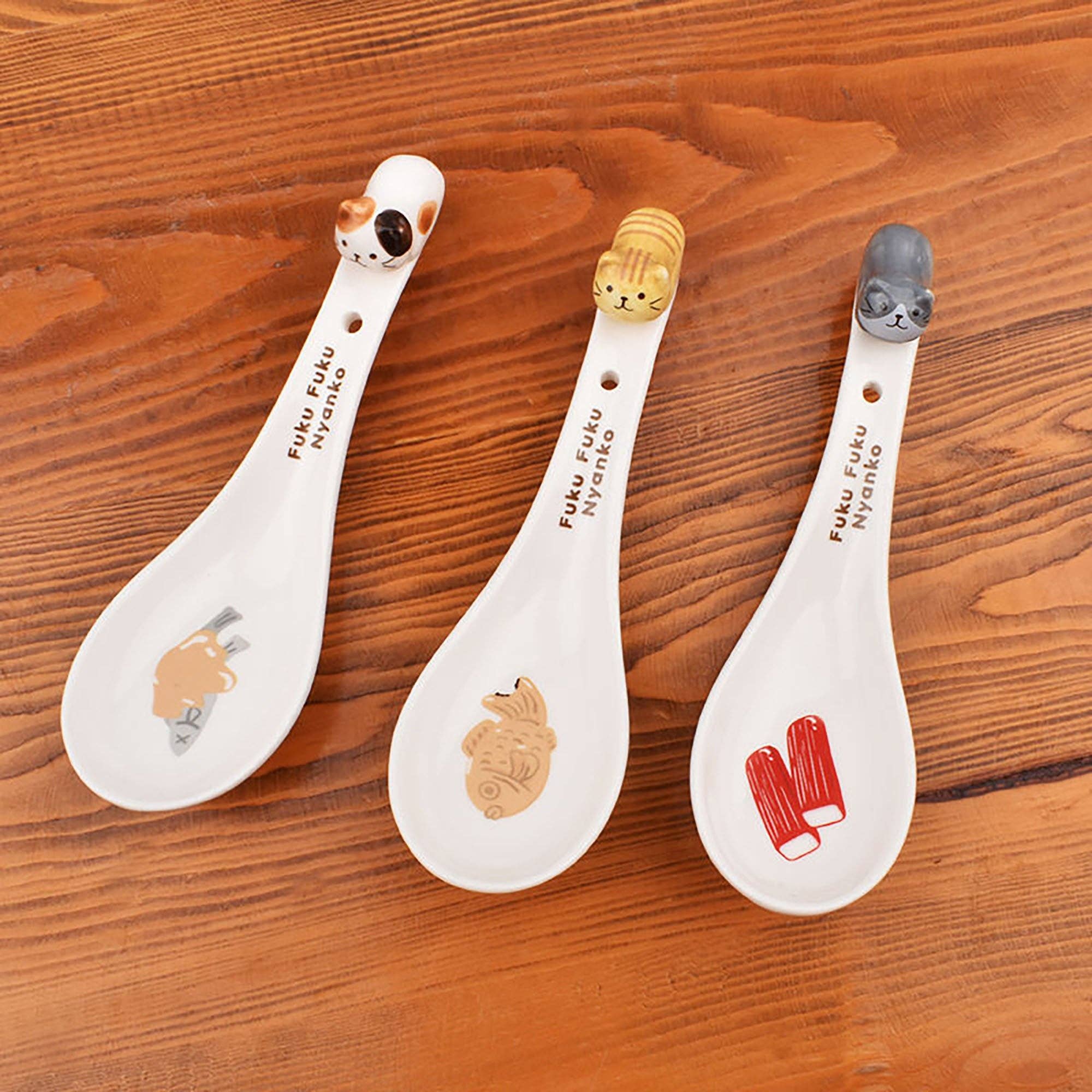 MinoCraft - Wholesale Table Spoon (Cutlery) - Porcelain Spoon with Cute Kitten Pattern8