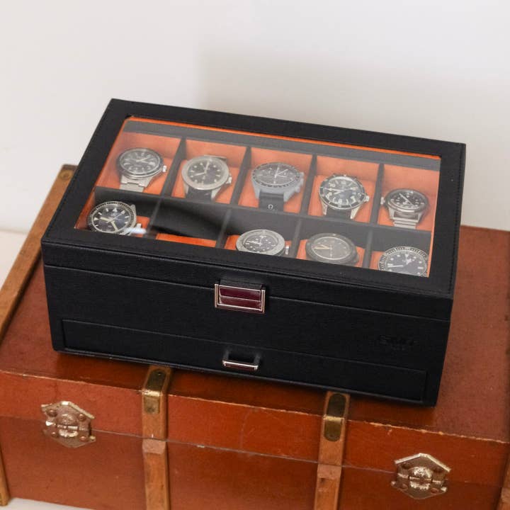 Maison Scarlett - Wholesale Jewelry Box/Organizer - Jean watch box 10 slots + drawer8